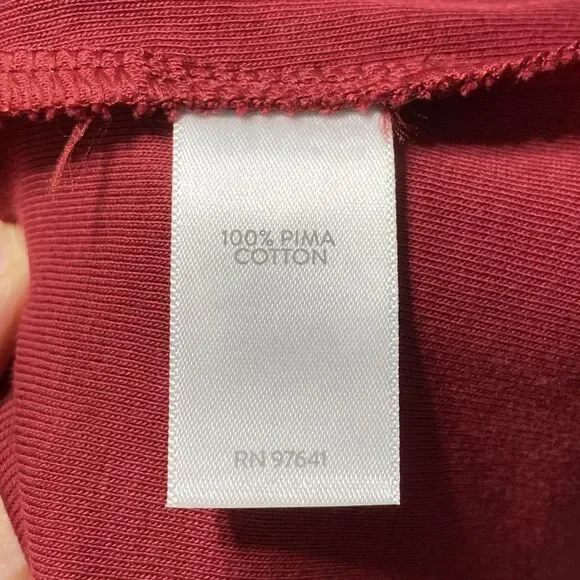 J. Jill Tee Shirt Womens L Red Pima Cotton Crew Neck High Low Hi-Lo Sustainable - Picture 9 of 11